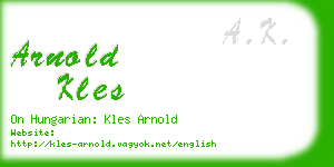 arnold kles business card